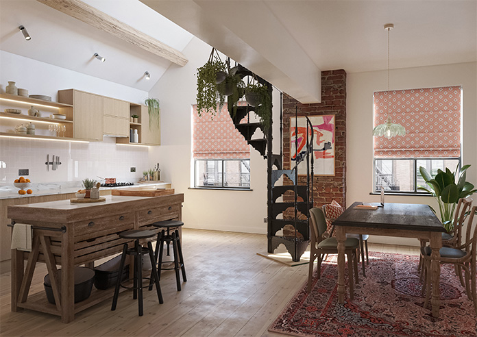 Huaraz Velvet, Peach - Roman Blind - Image 6